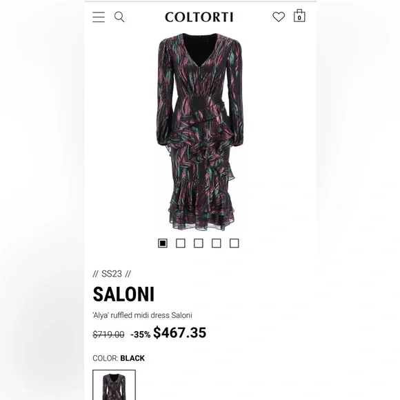 SALONI- Alta Dress- black rainbow metallic - Picture 4 of 8